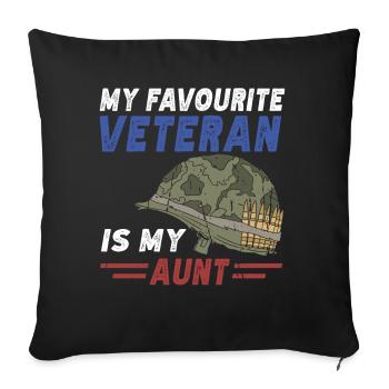 Mon vétéran préféré est ma tante militaire - Housse de coussin décorative 45 x 45 cm - noir - Devant
