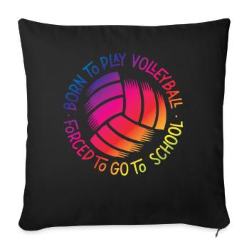Équipe de volley-ball née de - Housse de coussin décorative 45 x 45 cm - noir - Devant