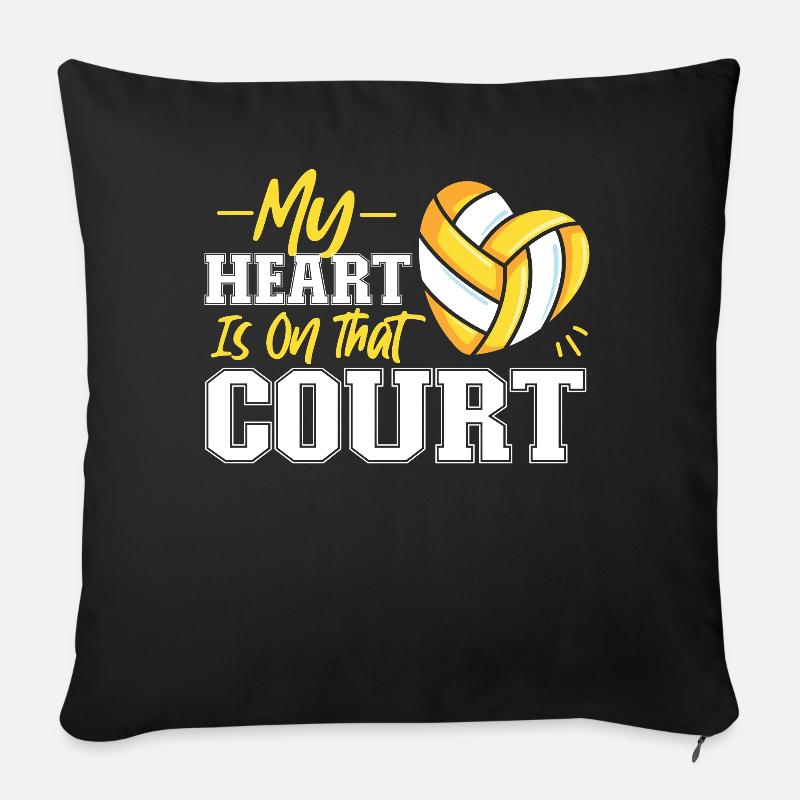 Volleyball Player Team My Heart Is - Sofakissenbezug 45 x 45 cm - Schwarz