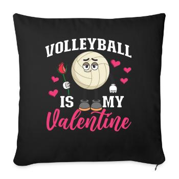 Volleyball Player Team Valentines - Sofa pillowcase 17,3'' x 17,3'' (45 x 45 cm) - black - Front