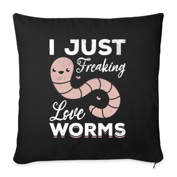 Netter Wurmliebhaber Ich liebe nur verdammte - Sofakissenbezug 45 x 45 cm - Schwarz - Vorne