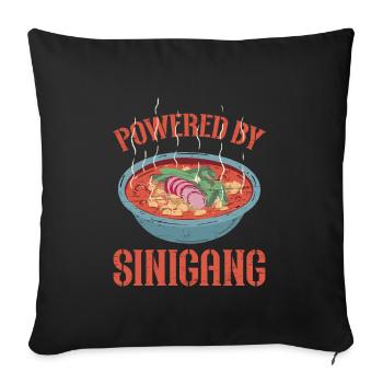 Powered by Sinigang Filipino Food Pinay - Sofa pillowcase 17,3'' x 17,3'' (45 x 45 cm) - black - Front