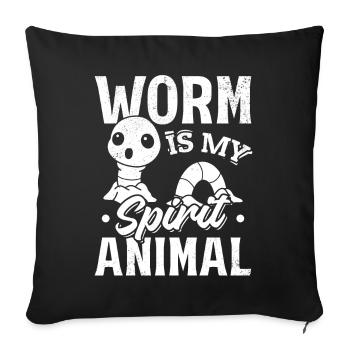 Le ver est mon Le ver amoureux des animaux - Housse de coussin décorative 45 x 45 cm - noir - Devant