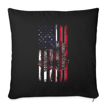 Seeigel mit US-Flagge 4. Juli Seeigel mit - Sofakissenbezug 45 x 45 cm - Schwarz - Vorne