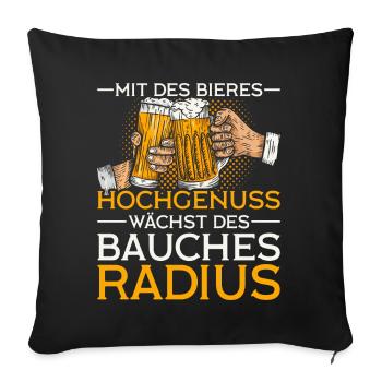 Bier Geschenk Biertrinker Bierliebhaber Lustig - Sofakissenbezug 45 x 45 cm - Schwarz - Vorne