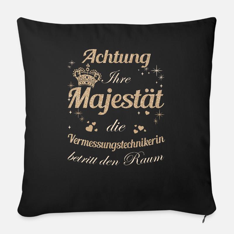 Vermesser Frauen-Majestät Damen - Sofakissenbezug 45 x 45 cm - Schwarz
