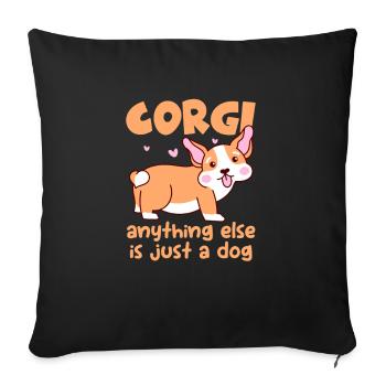 Corgi - Sofakissenbezug 45 x 45 cm - Schwarz - Vorne