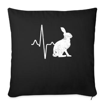 Rabbit Heartbeat - Sofa pillowcase 17,3'' x 17,3'' (45 x 45 cm) - black - Front