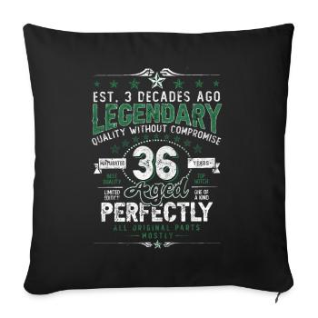 Vintage Légendaire - Vieilli parfaitement 36ème anniversaire - Housse de coussin décorative 45 x 45 cm - noir - Devant