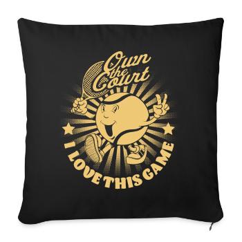 Dessin animé de tennis - Housse de coussin décorative 45 x 45 cm - noir - Devant