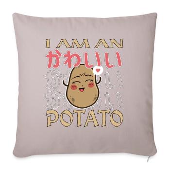 I Am Kawaii Potato Funny Anime Potato - Sofa pillowcase 17,3'' x 17,3'' (45 x 45 cm) - light taupe - Front