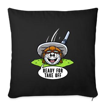 Golf Player Golf With Aviator Cap Golf Court - Sofa pillowcase 17,3'' x 17,3'' (45 x 45 cm) - black - Front