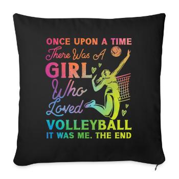 Joueuse de volleyball Équipe Fille - Housse de coussin décorative 45 x 45 cm - noir - Devant