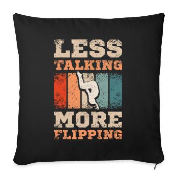 Moins parler plus flipper gymnastique - Housse de coussin décorative 45 x 45 cm - noir - Devant
