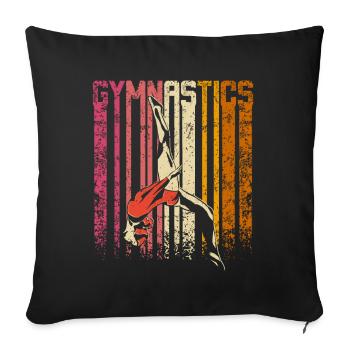 Gymnastique rétro vintage - Housse de coussin décorative 45 x 45 cm - noir - Devant