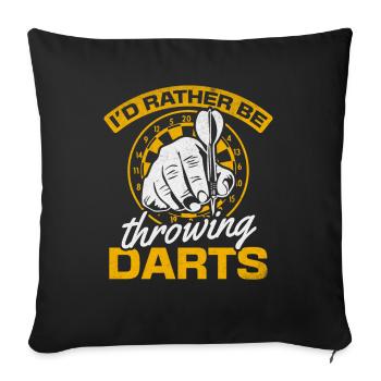 Les joueurs de fléchettes jouent aux fléchettes Je préférerais - Housse de coussin décorative 45 x 45 cm - noir - Devant