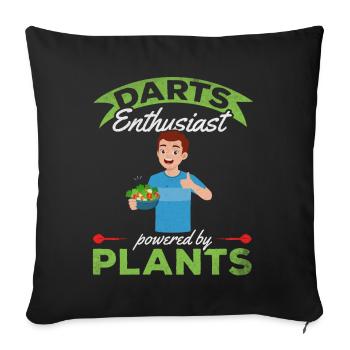 Passionné de fléchettes propulsé par des plantes végétaliennes - Housse de coussin décorative 45 x 45 cm - noir - Devant