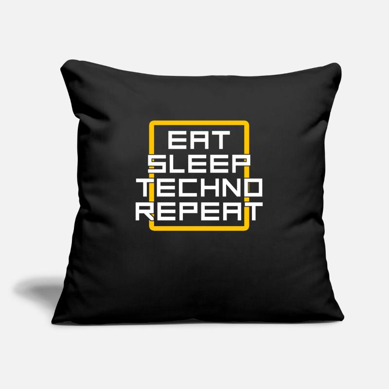 eat sleep techno repeat Sofakissenbezug 45 x 45 cm