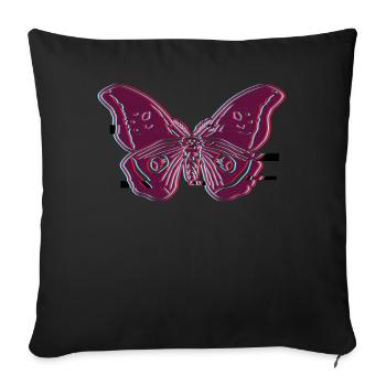 Moth Motten Vaporwave Occult Motte Goth - Sofakissenbezug 45 x 45 cm - Schwarz - Vorne