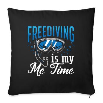 Freediving Freediving Freediver Diving Gift - Sofa pillowcase 17,3'' x 17,3'' (45 x 45 cm) - black - Front