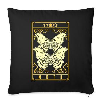 Moth Tarot Motten Occult Motte Goth - Sofakissenbezug 45 x 45 cm - Schwarz - Vorne