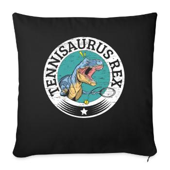 Tennisaurus Rex Paléontologue Amateurs de dinosaures - Housse de coussin décorative 45 x 45 cm - noir - Devant