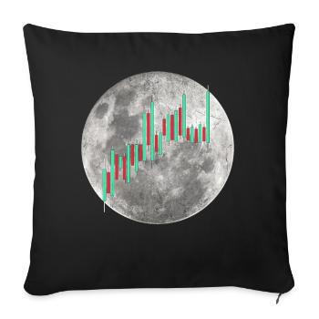 Stock Chart Candle Crypto Quote To The Moon - Sofa pillowcase 17,3'' x 17,3'' (45 x 45 cm) - black - Front