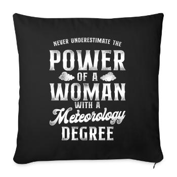 Météorologue Prévisions météorologiques - Housse de coussin décorative 45 x 45 cm - noir - Devant