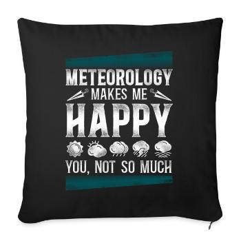 Météorologue Prévisions météorologiques - Housse de coussin décorative 45 x 45 cm - noir - Devant