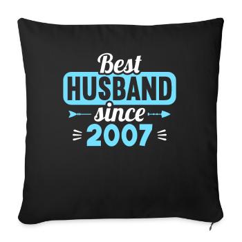 Best Wife Best Husband since 2007 - Sofa pillowcase 17,3'' x 17,3'' (45 x 45 cm) - black - Front