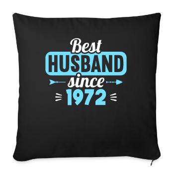 Best Wife Best Husband since 1972 - Sofa pillowcase 17,3'' x 17,3'' (45 x 45 cm) - black - Front