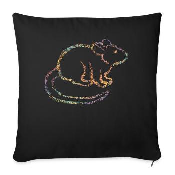 Rat Domestic rat Wandering rat Rat breeder - Sofa pillowcase 17,3'' x 17,3'' (45 x 45 cm) - black - Front