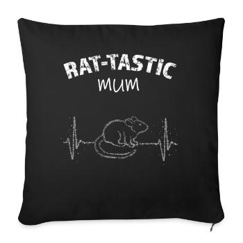 Rattastic Rat Rat Owner Rat Lovers - Sofa pillowcase 17,3'' x 17,3'' (45 x 45 cm) - black - Front