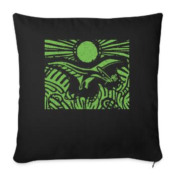 Pterosaurus Flight Dinosaur Dino Dinosaur - Sofa pillowcase 17,3'' x 17,3'' (45 x 45 cm) - black - Front