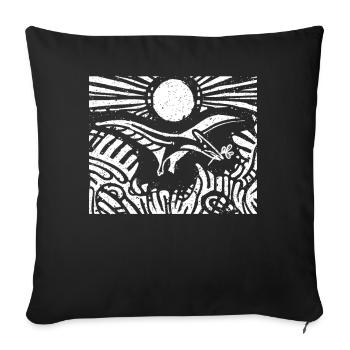 Pterosaurus Flying Dinosaur Fossils - Sofa pillowcase 17,3'' x 17,3'' (45 x 45 cm) - black - Front