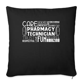 Technicien en pharmacie Technicien Pharmacien Cadeau - Housse de coussin décorative 45 x 45 cm - noir - Devant