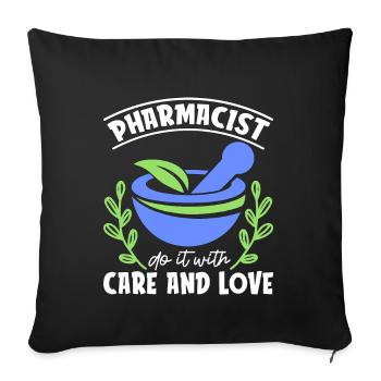 Pharmacien Technicien en pharmacie Cadeau de technicien - Housse de coussin décorative 45 x 45 cm - noir - Devant