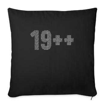 19++ Software Developer Full Stack Coder 20th - Sofa pillowcase 17,3'' x 17,3'' (45 x 45 cm) - black - Front
