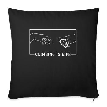 Michelangelo Création d'Adam Escalade Escaladeurs - Housse de coussin décorative 45 x 45 cm - noir - Devant