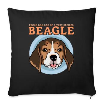 Beagle Dad Dog Owner Dog Owner Gift - Sofa pillowcase 17,3'' x 17,3'' (45 x 45 cm) - black - Front