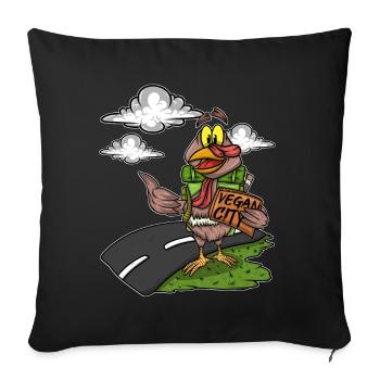 Holiday Thanksgiving No Meat Turkey - Sofa pillowcase 17,3'' x 17,3'' (45 x 45 cm) - black - Front