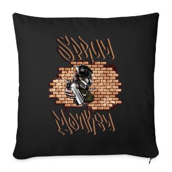 Spray Monkey Graffiti - Sofa pillowcase 17,3'' x 17,3'' (45 x 45 cm) - black - Front