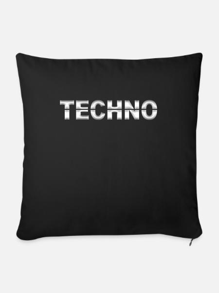 Techno - Sofakissenbezug 45 x 45 cm - Schwarz