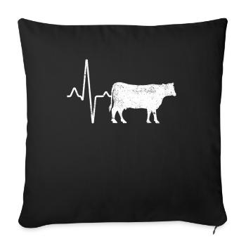 Cow Beef Heartbeat - Sofa pillowcase 17,3'' x 17,3'' (45 x 45 cm) - black - Front