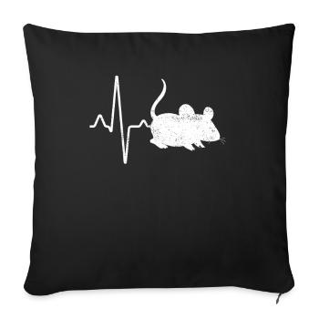 Battement de cœur de la souris - Housse de coussin décorative 45 x 45 cm - noir - Devant