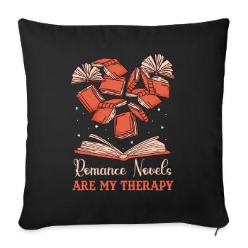 Romans d’amour Livres en forme de cœur Art - Housse de coussin décorative 45 x 45 cm - noir - Devant