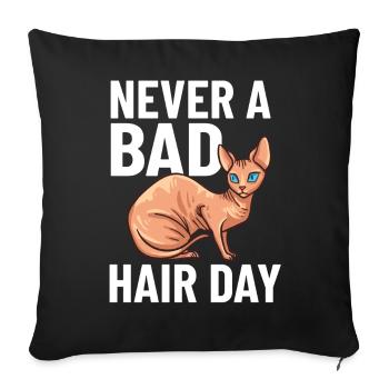 Sphynx Cat Sphinx Hairless Kitten Egypt - Sofa pillowcase 17,3'' x 17,3'' (45 x 45 cm) - black - Front