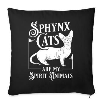 Sphynx Cat Sphinx Hairless Kitten Egypt - Sofa pillowcase 17,3'' x 17,3'' (45 x 45 cm) - black - Front