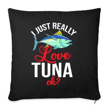 Bluefin tuna Bluefin fisherman Greek - Sofa pillowcase 17,3'' x 17,3'' (45 x 45 cm) - black - Front