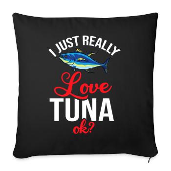 Thon rouge Pêcheur de thon rouge Grec - Housse de coussin décorative 45 x 45 cm - noir - Devant